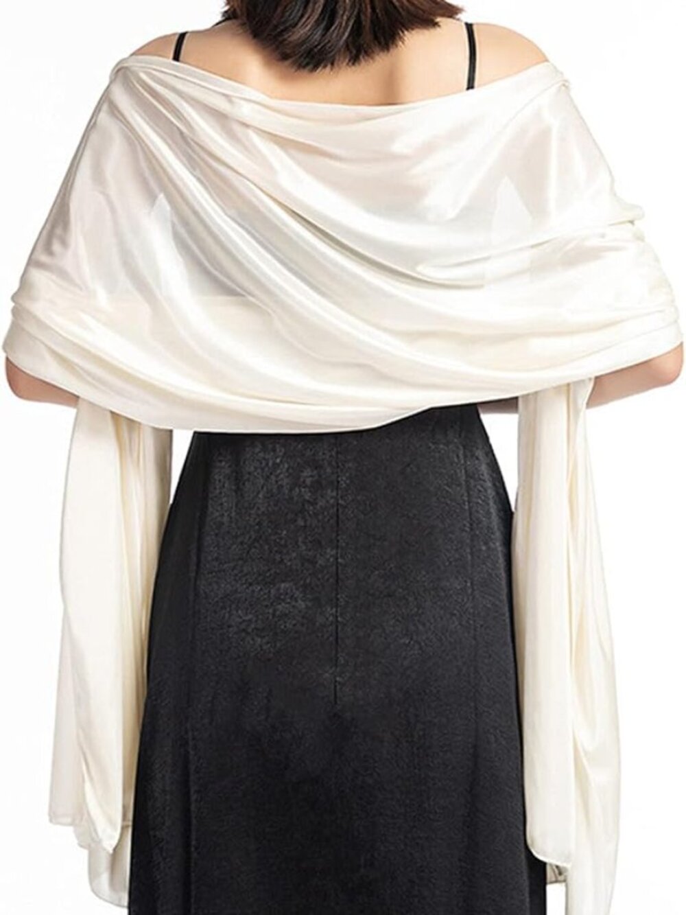 Women Satin Shawl Wrap for Evening Party Dresses Wedding Shoulder Cover Up